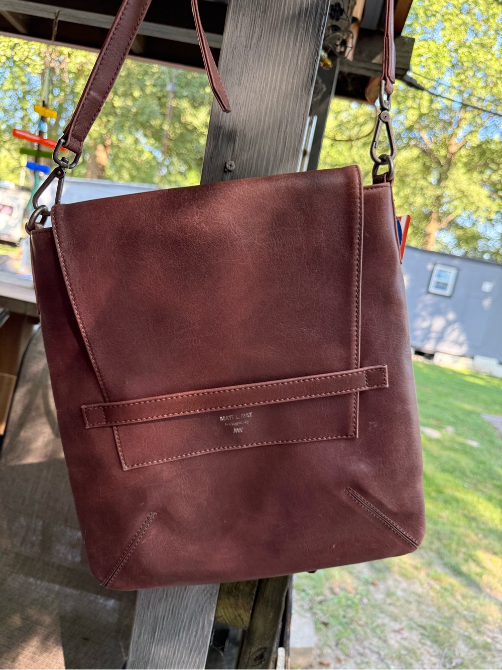 Matt & Nat Unisex Crossbody Bag in Cognac - Classic Minimal Design